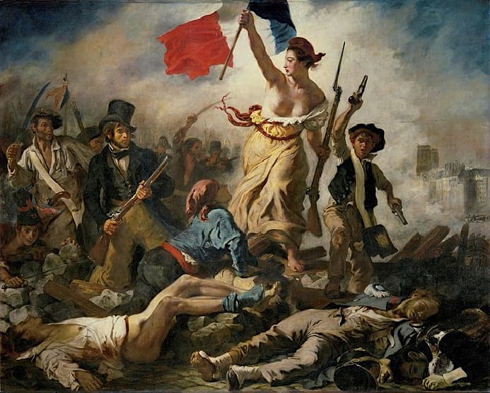 Euge%CC%80ne Delacroix Liberta%CC%80 che guida il popolo 1830 Rivoluzione francese del 1830
